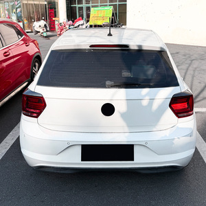 Volkswagen Polo MK6 Taillight Eyebrow Stickers Piano Black Carbon Fiber Texture ABS Body Decal 2018-2021 - Product Image 2