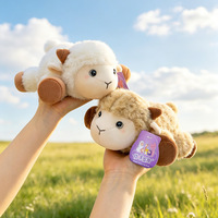 RJ 2027 Peluche Mouton du Nouvel An Chinois, Adorable Mascotte du Zodiaque, Poupon Agneau en Position Allongée, Doux et Cuddly, Animal de la Ferme, Pendentif Cadeau