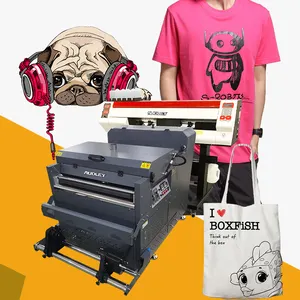 Impresora Digital de inyección de tinta 2 I3200, máquina de impresión de película de mascotas con secador de polvo para tienda de impresión de tela, pigmento blanco DTF