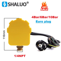 Interrupteur de contrôle de pression automatique pour pompe à eau 4Bar 6Bar 10Bar 1/4NPT, contrôle de pression réglable avec câble et prise EU