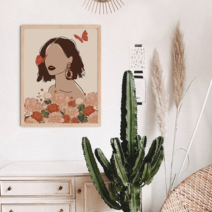 Poster di tela donna fiore - Product Image 5