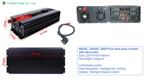 Convertisseur d'énergie solaire à onde sinusoïdale pure 5000w DC 12v vers AC <span class=keywords><strong>230v</strong></span> - Product Image 2