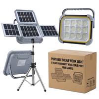 Vente directe d'usine, lampe de travail solaire pliable portable, LED IP65 étanche, rechargeable, lampe à main avec télécommande, en aluminium