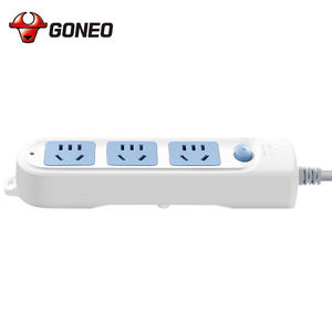 Presa di Sicurezza Industriale a 3 Uscite 10A, Colore Blu e <span class=keywords><strong>Bianco</strong></span>, per Uso Domestico, Ufficio e Ospedale - Product Image 1