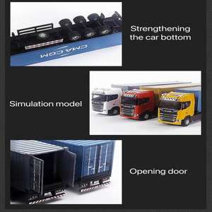 <span class=keywords><strong>Trattore</strong></span> S730 in scala 1/36 <span class=keywords><strong>con</strong></span> semirimorchio per Container tirare indietro le luci sonore delle auto modellano i giocattoli del camion per i regali dei ragazzi dei bambini - Product Image 4