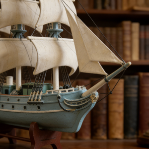 Modèle <span class=keywords><strong>de</strong></span> bateau à voile à trois mâts vintage en résine avec support pour décoration nautique et objets <span class=keywords><strong>de</strong></span> collection maritimes - Product Image 6