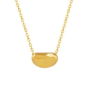 MIEMTER personalizado 18K chapado en oro de acero inoxidable colgante de joyería de moda collar de frijol dorado para las mujeres