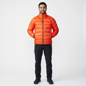 Custom Padded Puffer Jacket High Quality Men's Cotton Filled Light <b>Weight</b> Warm Windproof Canvas Front <b>Stand</b> Collar - Product Image 1