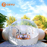 Tente bulle gonflable double transparente Ceyu avec tunnel, idéale pour la location extérieure, le camping, les hôtels et la publicité