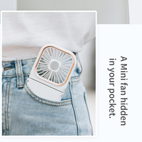 Mini ventilateur portable rechargeable à 3 vitesses avec moteur sans balais, refroidissement par air, batterie 3000 mAh, pour camping-car, extérieur, voiture, silencieux et réglable