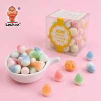 Bonbons gélifiés Lechao colorés en forme de petites gouttes, saveurs de fruits mélangés, à mâcher, halal, en boîte, vente en gros, OEM