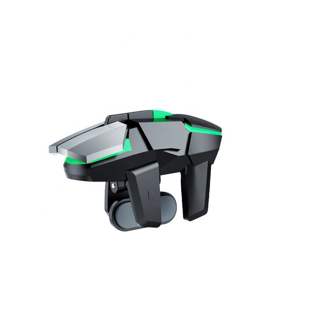 DY02 Six-Finger Mobile Game Controller with Vibration Motor Trigger and Aim Shoot Buttons Compatible with IOS Android Phones