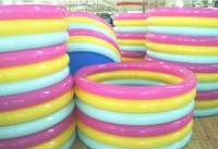 Piscine gonflable pour enfants à 3 anneaux, arc-en-ciel, pour jeux aquatiques