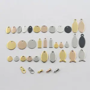 Etichette Personalizzate in Metallo Oro o Argento per Gioielli, Incisione Laser con Anello di Collegamento - Product Image 1