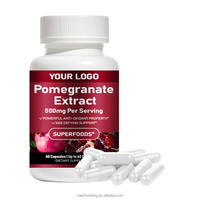 Extrait de grenade certifié GMP en capsules de 500 mg pour une formule de soutien quotidien antioxydante et de vitalité (Marque privée)