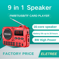 H666Bt Joc Radio Mp3 Full Bass portabel kecil, Radio Fm dapat diisi ulang dengan Slot kartu Sd