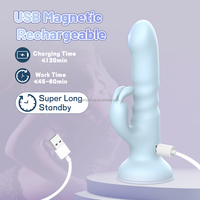 Vibrateur Lapin Pénétrant Rechargeable USB Étanche IPX7 pour Stimulation du Point G Féminin avec Ventouse