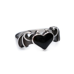 Anillo Unisex de Acero Inoxidable yunnique con Alas de Ángel Oscuro y Corazón Negro, Joyería Retro, Regalo, Anillos de Moda con Forma de Corazón y Engaste de Bisel - Product Image 5