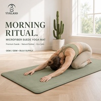 Tapis de yoga en daim Yugaland antidérapant en caoutchouc naturel pour le bien-être gouvernemental