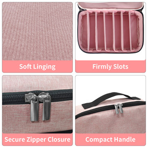Glasses Storage Box 8 Slots Semi Hard Rectangle Case For Eyeglasses Sunglasses Travel Organizing Pink - Product Image 3