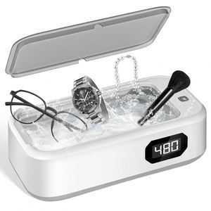Nettoyeur à ultrasons portable pour la maison, en plastique ABS, mini, haute fréquence, pour la décontamination en profondeur, pour bijoux, montres, lunettes - Product Image 1
