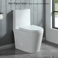 WC monobloc en céramique allongé à double chasse 1,1 GPF, à poser au sol, avec chasse automatique par siphon, pour salle de bain d'hôtel moderne, garantie 5 ans