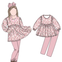 Set piyama anak perempuan, piyama motif kartun, setelan piyama natal hangat, sutera susu organik, untuk anak perempuan