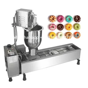 Elektrikli tek sıra otomatik 3 kalıpları Donut yapma makinesi fritöz makinesi çörek makinesi zamanlayıcı ile Donut yapma makinesi
