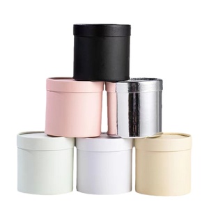 Wholesale Biodegradable Soy Ink Printing White Pink Cardboard Cylinder <b>Gift</b> <b>Box</b> <b>Round</b> Flower <b>Box</b> for Rose Bouquet Packaging - Product Image 2