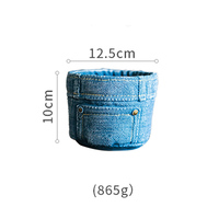 Appareil de décoration en Jeans de jardin, produit fabriqué à la main, pour pots de fleurs de ciment, décoration créative de table en pot, joli cadeau artisanal, usine