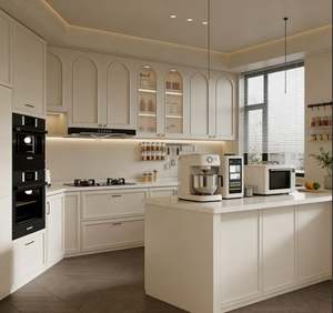 BALOM Customized Solid <b>Wood</b> Glass <b>Outdoor</b> Kitchen Cabinet Complete Set Luxury Modern Style Oak Cabinetry Made China Rural Villa - Product Image 4