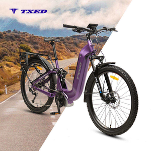 Vélo électrique hybride de style montagne TXED avec <span class=keywords><strong>moteur</strong></span> <span class=keywords><strong>central</strong></span> 36V 250W, roues de 27,5 pouces, et porte-bagages arrière – Vélo de ville électrique de fabrication usine - Product Image 1