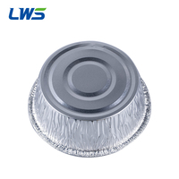 Ramequins jetables en aluminium de 240 ml avec couvercles, plateaux de traiteur, moules à pâtisserie, coupelles à pudding, bols à soupe, avec couvercles en plastique PE