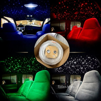 Kit d'éclairage à fibres optiques scintillantes à double couleur RGB 20W avec commande par application pour le plafond de voiture