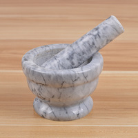 Ensemble mortier et pilon de broyeur de marbre naturel de grande taille de haute qualité