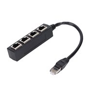 RJ45 1 macho a 4 hembra LAN Ethernet Socket 2/3 Puerto Splitter Ethernet Cable extensor de red Cable adaptador Accesorios