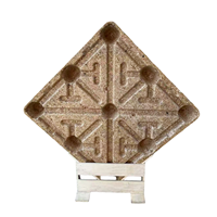 Palette industrielle en bois de pin carrée, double face, à 4 entrées, avec logo personnalisé, écologique, pour le transport en entrepôt, disponible