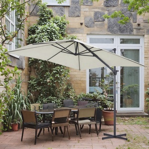 Sombrilla Moderna para Exteriores, Impermeable, Tipo Cantilever, Plegable, con Poste de Hierro, para Jardín, Playa, Patio, Hotel, Restaurante, Parque - Product Image 1