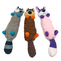 Jouets interactifs en peluche pour chiens, jouets à mâcher longs en forme de renard, jouets couineurs pour animaux de compagnie