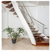 Escalier intérieur courbé haute durabilité, marches modernes, escalier rond pour villa, bureau, hôtel, projet d'ingénierie commerciale
