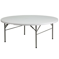 Tables de Banquet Pliantes en Plastique Économiques, Rondes ou Rectangulaires en PEHD, Housse de Nappe pour Événements, Tentes Extérieures, Dîners (Table Ronde Pliante)