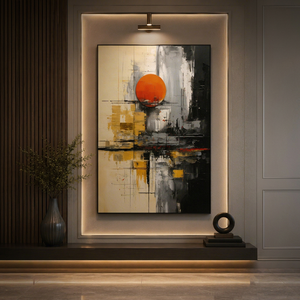 Abstract Sun Canvas Print Contemporary <b>Wall</b> Art Acrylic Painting Indoor Decor <b>Framed</b> Modern Home Decoration home decor painting - Product Image 1
