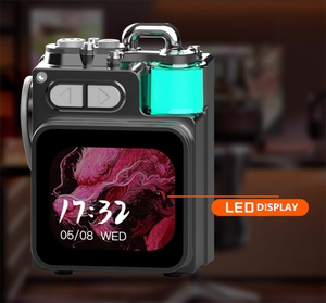 Màn hình cảm ứng ứng dụng hiển thị BT Loa thông minh với RGB ánh sáng báo động tin nhắn TF thẻ <span class=keywords><strong>mini</strong></span> xách tay kim loại loa không dây - Product Image 2