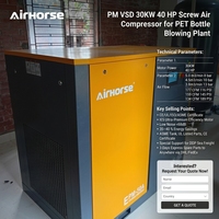 Compresseur d'air à vis à aimant permanent Airhorse 7,5 kW/15 kW VSD, faible bruit, économie d'énergie, compresseur industriel