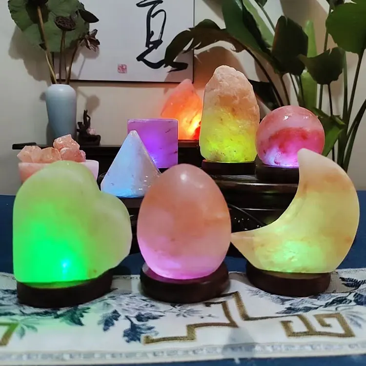 Kangshun lampu garam USB lampu garam Himalaya alami lampu malam untuk hadiah dekorasi rumah kantor