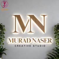 Letras 3D con Acabado de Madera, Letrero Luminoso LED, Letras Metálicas Retroiluminadas de Acero Inoxidable en Color Madera, Letrero Personalizado para Negocios