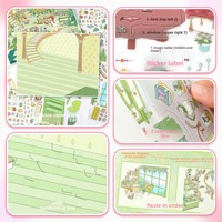 Autocollants Paysage Yilan 1480 Grande Taille Dessin Animé Scène Miniature 3D DIY Anti-Stress Journalisation Art Décoratif Matériau PET