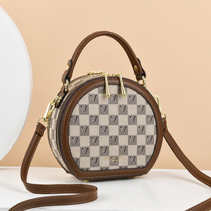 Nuevos Bolsos Redondos de Diseñador, Bolsos de Mano de Piel Sintética de Vacuno para Mujer, Bolsos de Hombro de PU de Buena Calidad para Dama - Product Image 4
