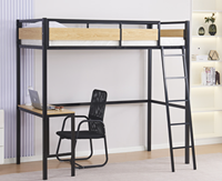 Lit mezzanine en métal blanc de qualité supérieure avec bureau intégré, lit mezzanine moderne et gain de place pour enfants, adultes, dortoir, appartement, meubles