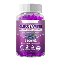 Gummies de Glucosamine et Chondroïtine avec Baies de sureau et MSM 3 000 mg – Soutien Articulaire et Immunitaire, 60 Chewables à la Baie pour Adultes